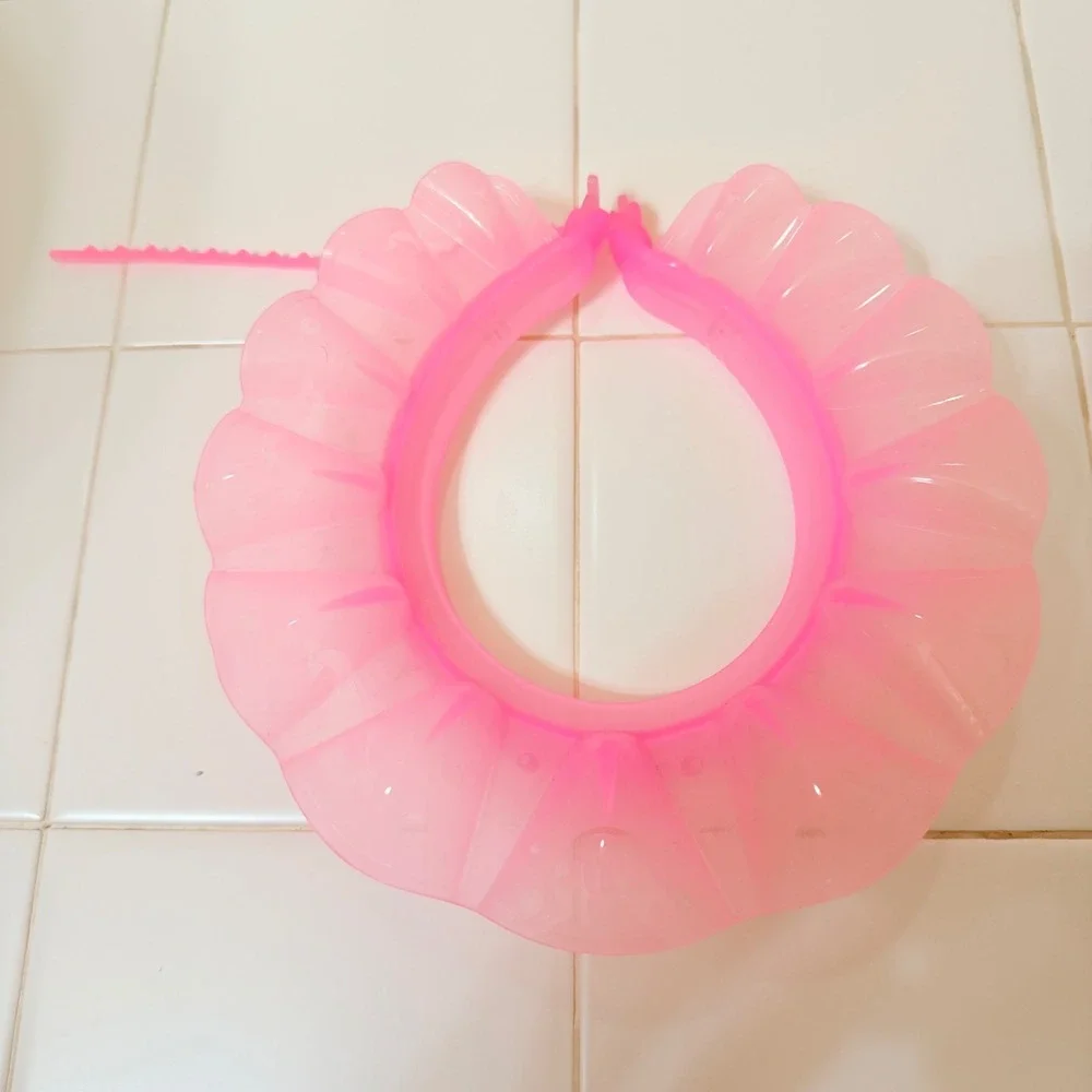 Pink Adjustable Baby Bath Visor Shampoo Shield for Hair Washing Water Guard